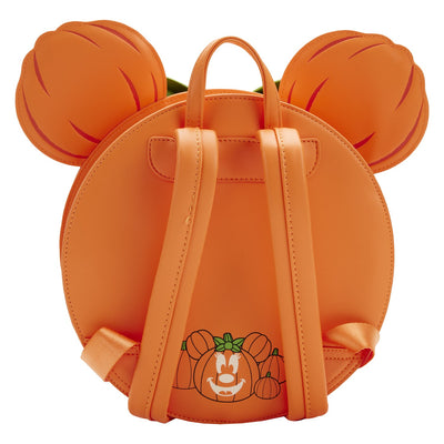 Loungefly Disney Glow Face Minnie Pumpkin Mini Backpack - Back