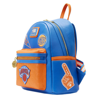 671803451841 - Loungefly NBA New York Knicks Patch Icons Mini Backpack - Side View